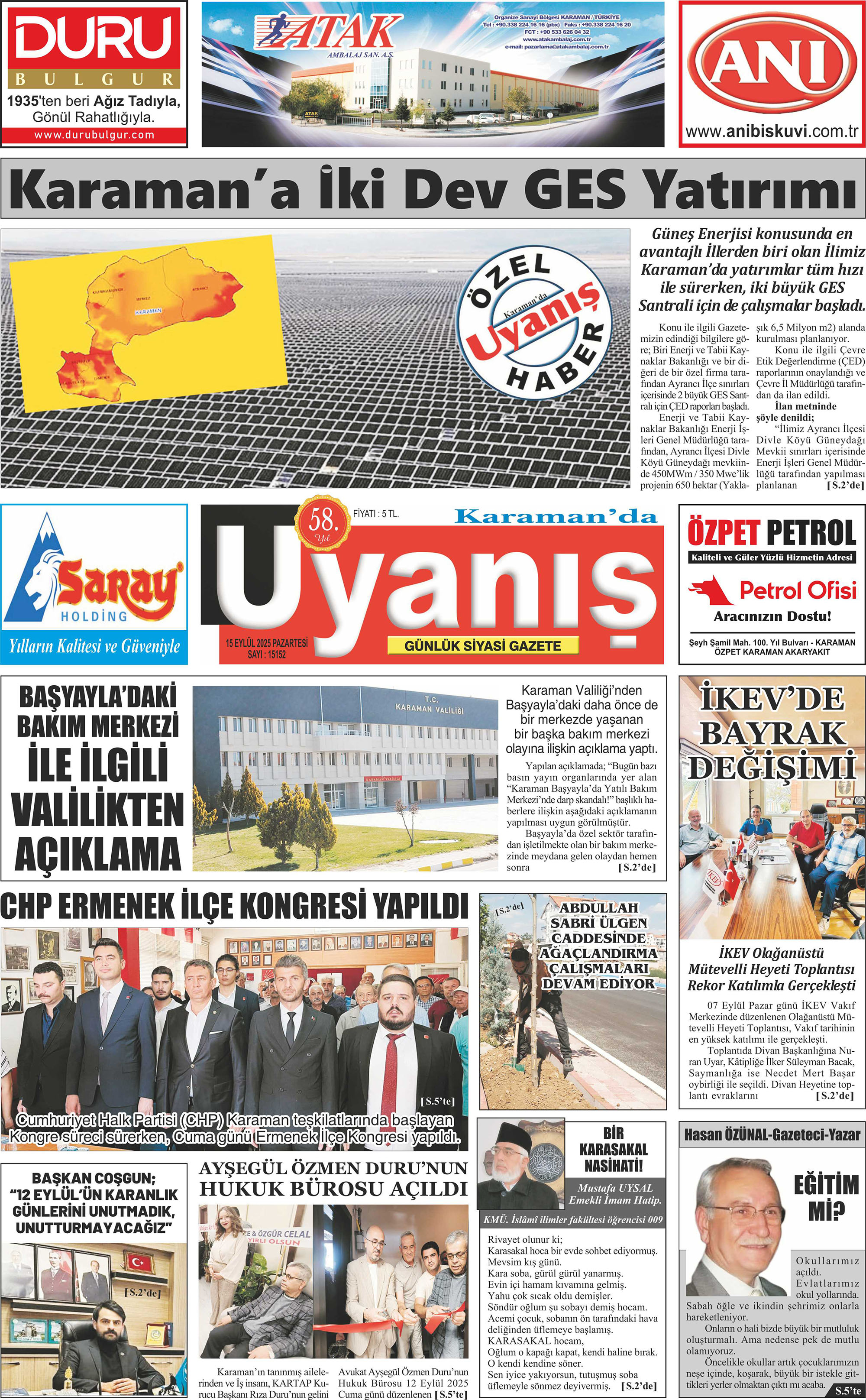 15 Eylül 2025