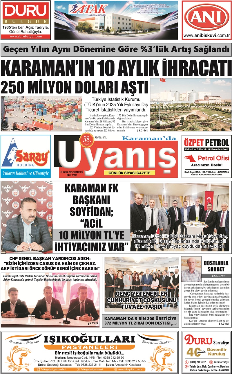 01 Kasım 2025