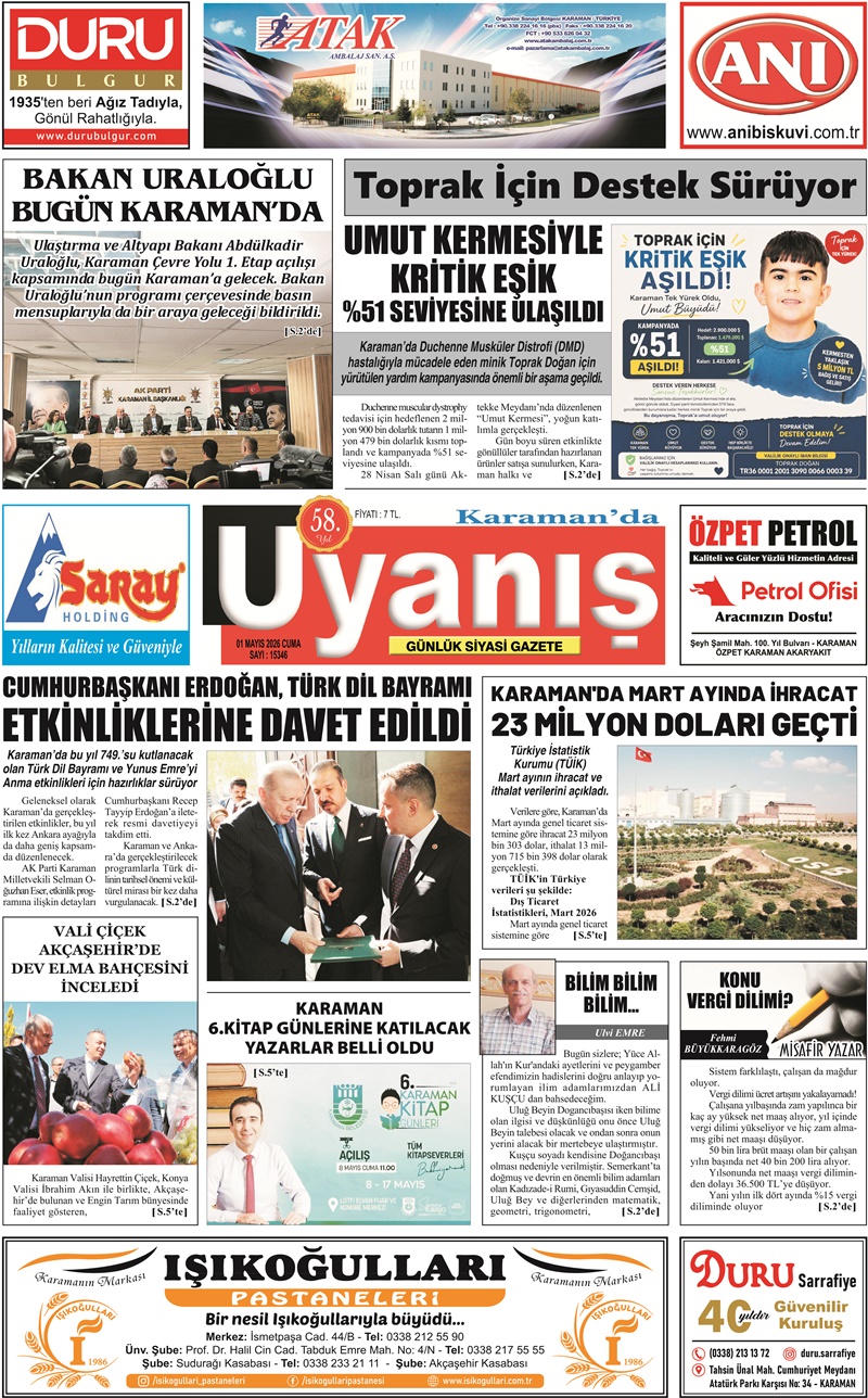 01 Mayıs 2026