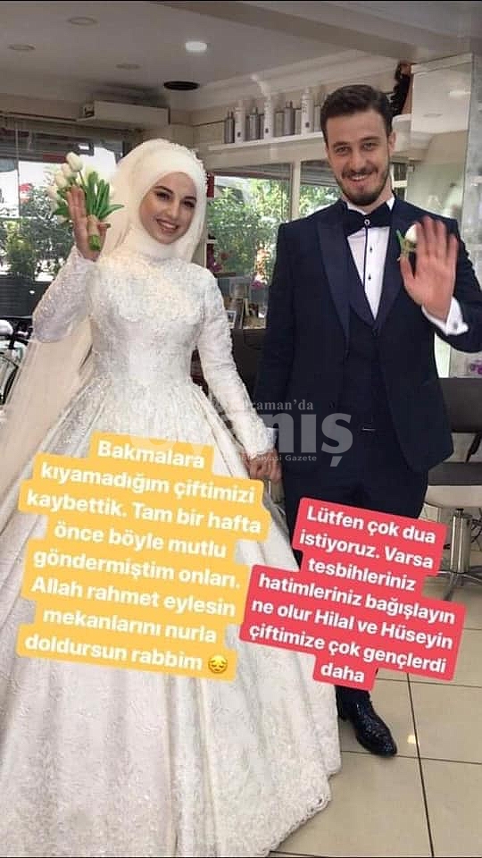 Geçen hafta evlenen Karamanlı çift hayatını kaybetti ASAYİŞ www