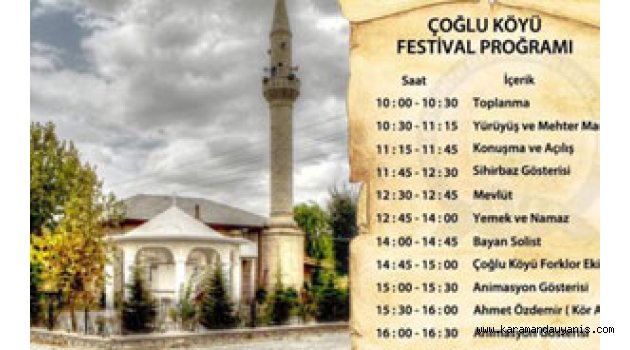 “1. ÇOĞLU KÖY ŞENLİĞİ” PAZAR GÜNÜ YAPILACAK