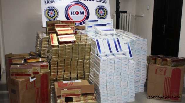 14 BİN 830 PAKET KAÇAK SİGARA ELE GEÇİRİLDİ