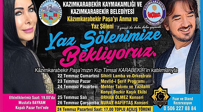 KAZIMKARABEKİR’DE YAZ ŞÖLENİ