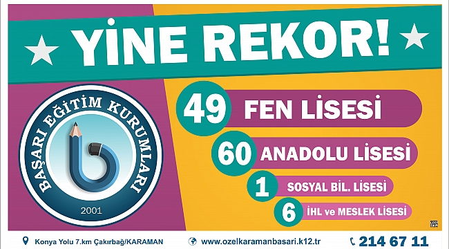 TEOG YERLEŞTİRMEDE KARAMAN REKORU