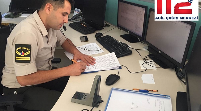 156 JANDARMA İMDAT KARAMAN 112 ACİL ÇAĞRI MERKEZİNE AKTARILDI