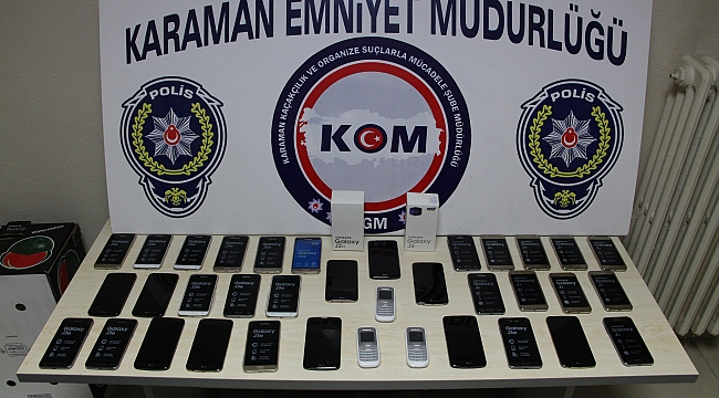 KAÇAK CEP TELEFONLARI ELE GEÇİRİLDİ