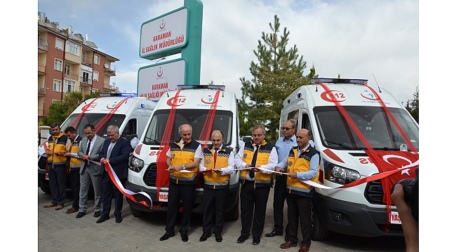 KARAMAN'DA YENİ AMBULANSLAR HİZMETE ALINDI