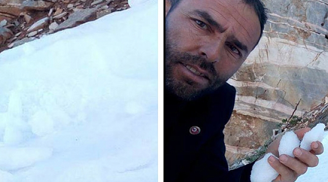 HACIBABA DAĞINA MART AYINDA KAR DÜŞTÜ
