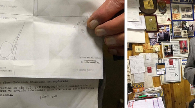 MEHMETÇİĞE 20 BİN TL BAĞIŞTA BULUNDU