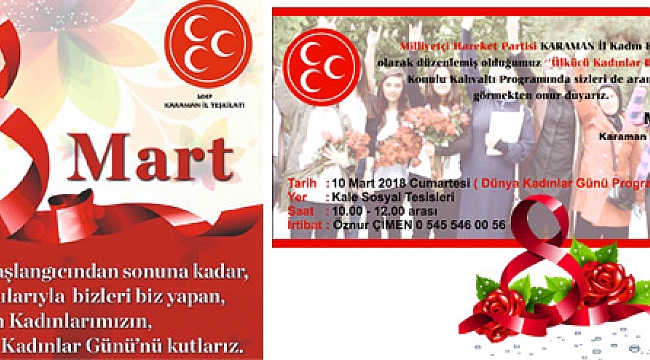 MHP&#039;DEN KUTLAMA VE DAVET