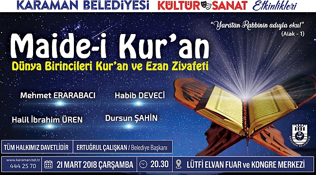 ÜNLÜ MÜEZZİN VE HAFIZLAR KARAMANLILARLA BULUŞUYOR