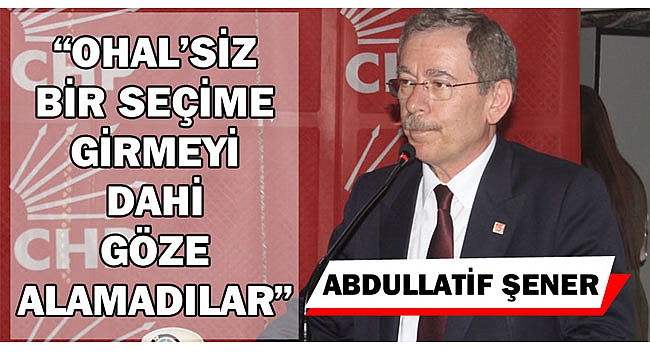 A.ŞENER; “OHAL’SİZ BİR SEÇİME GİRMEYİ DAHİ GÖZE ALAMADILAR”