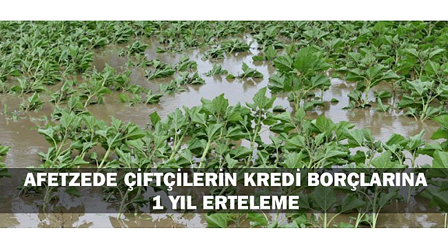 AFETZEDE ÇİFTÇİLERİN KREDİ BORÇLARINA 1 YIL ERTELEME