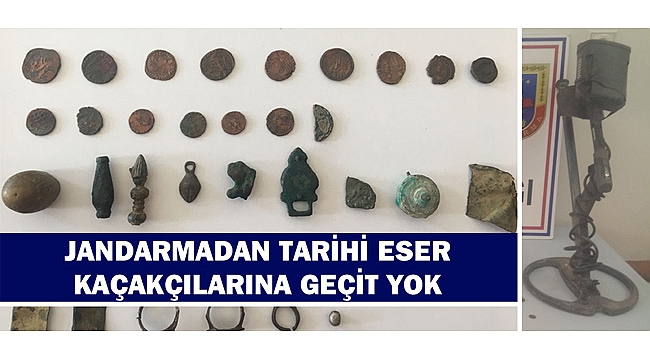 JANDARMA TARİHİ ESER KAÇAKÇILARINA GEÇİT VERMİYOR