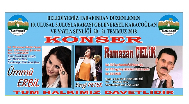 SARIVELİLER BELEDİYESİ 10. KARACOĞLAN VE YAYLA ŞENLİĞİ’NE HAZIRLANIYOR