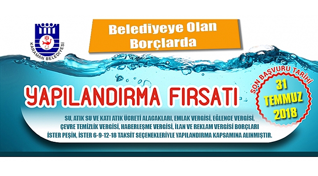 BORÇLU VATANDAŞLARIMIZA YENİDEN YAPILANDIRMA FIRSATI