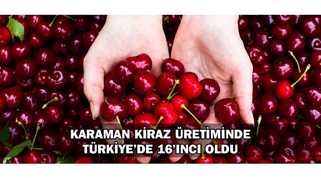 KARAMAN KİRAZ ÜRETİMİNDE TÜRKİYE’DE 16’INCI OLDU
