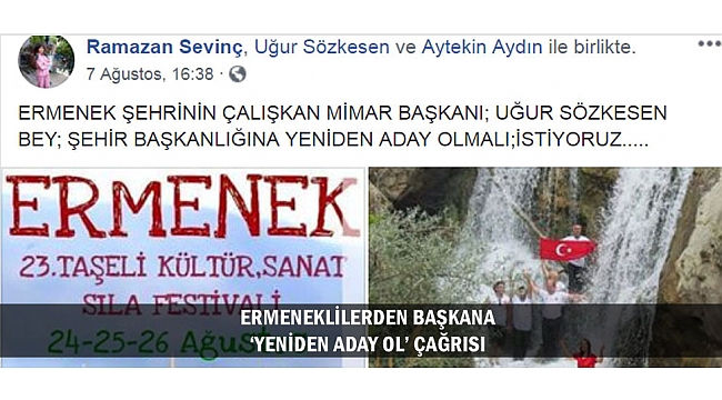 ERMENEKLİLERDEN BAŞKANA ‘YENİDEN ADAY OL’ ÇAĞRISI