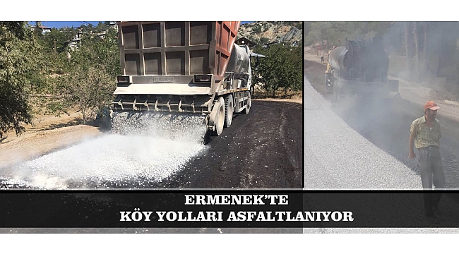 ERMENEK’TE KÖY YOLLARI ASFALTLANIYOR