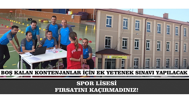 SPOR LİSESİ FIRSATINI KAÇIRMADINIZ!