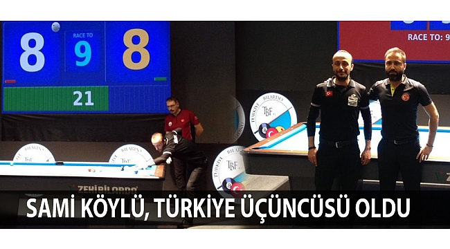 SAMİ KÖYLÜ, TÜRKİYE ÜÇÜNCÜSÜ OLDU