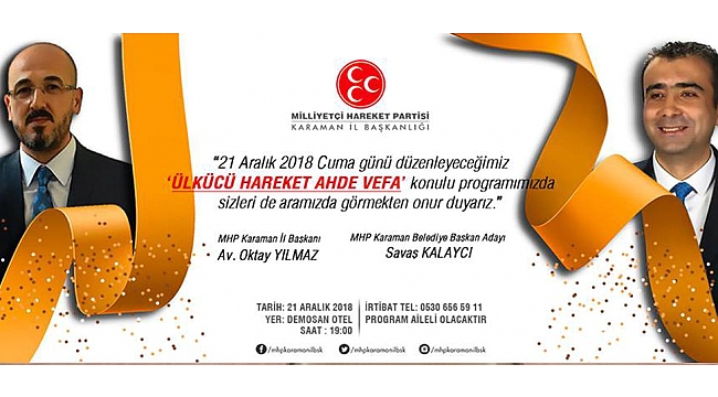 MHP’NİN ‘ÜLKÜCÜ HAREKET AHDE VEFA’ GECESİ BUGÜN