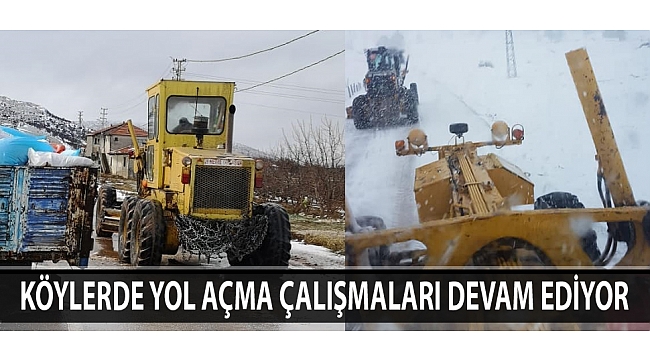 KÖYLERDE YOL AÇMA ÇALIŞMALARI DEVAM EDİYOR