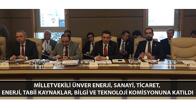 MİLLETVEKİLİ ÜNVER ENERJİ, SANAYİ, TİCARET, ENERJİ, TABİİ KAYNAKLAR, BİLGİ VE TEKNOLOJİ KOMİSYONUNA KATILDI
