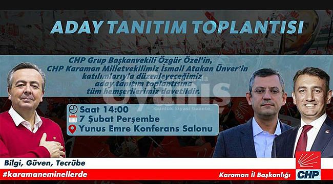 CHP'de aday tanıtımı perşembe günü yapılacak