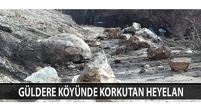 Güldere Köyünde Korkutan Heyelan