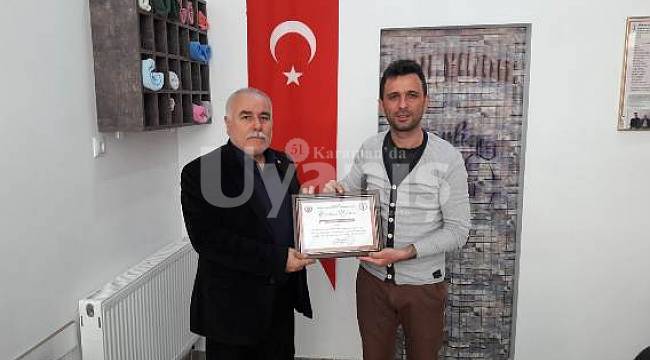 Berber Özalp'e teşekkür belgesi verildi
