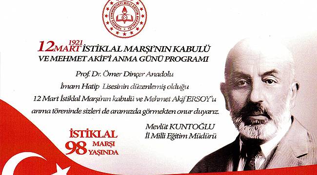 İstiklal Marşı 98 yaşında