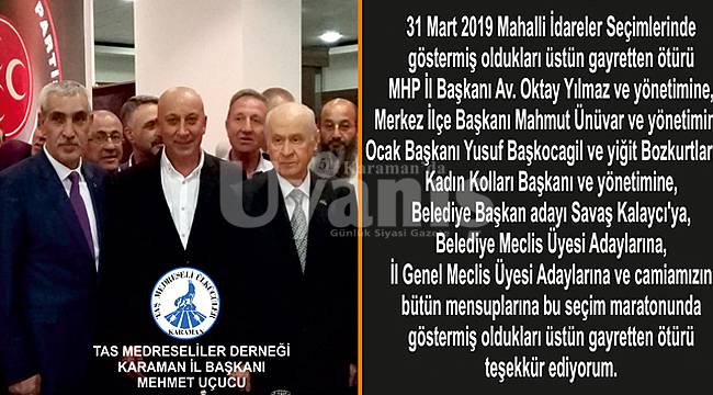 Taş Medreseliler’den MHP’ye teşekkür