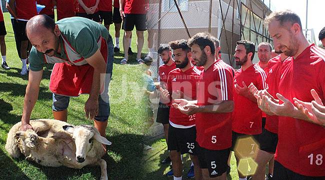 Kamp öncesi kurban kesildi