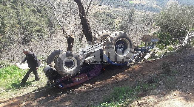 Karaman'da devrilen traktörün sürücüsü öldü