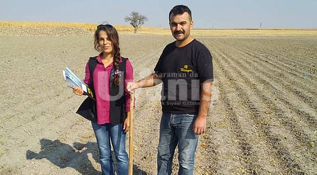 Karaman'da arazilerden toprak numunesi alındı
