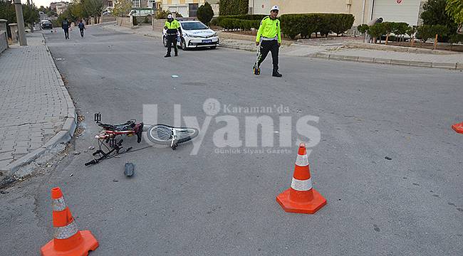 Karaman'da Otomobil Bisikletli Çocuğa Çarptı