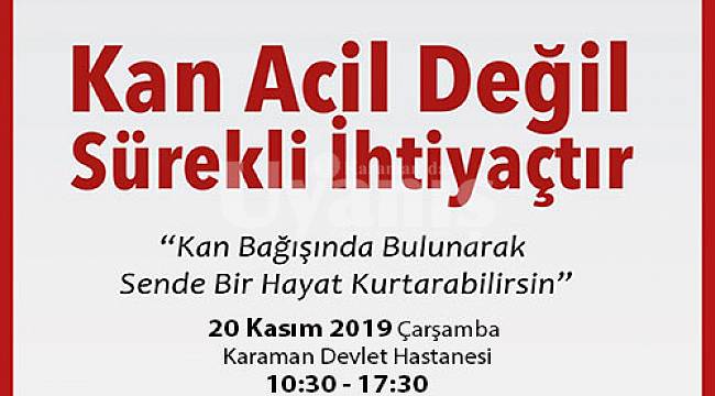 Kızılay ve İl Sağlık Müdürlüğünden Kan Bağışı Çağrısı