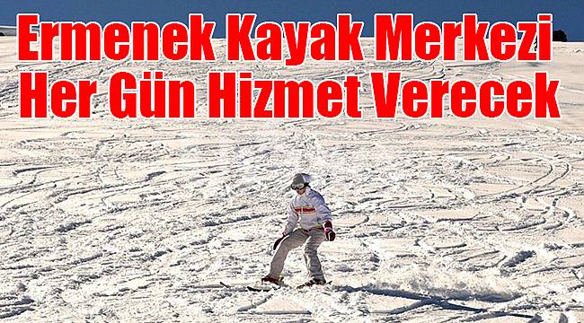 Ermenek Kayak Merkezi Her Gün Hizmet Verecek