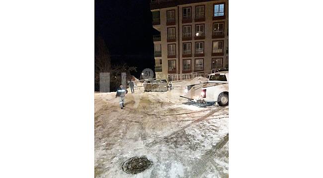 Ermenek'te karla mücadele aralıksız sürüyor