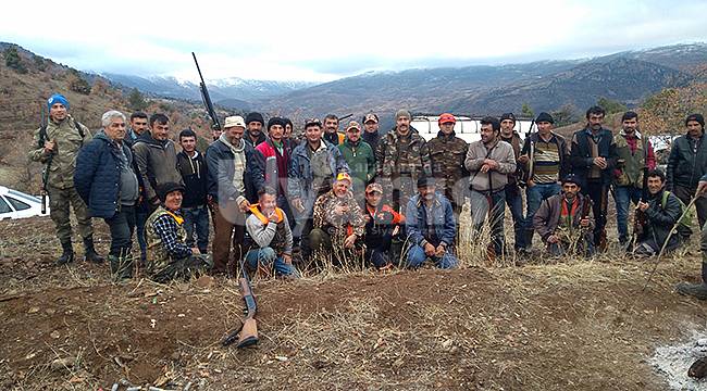 Karaman'da yaban domuzu sürek avı düzenlendi
