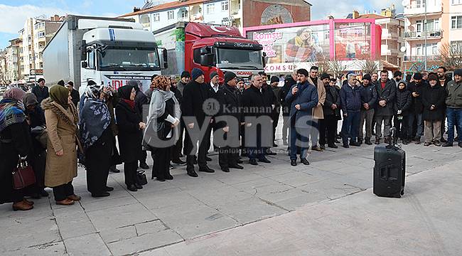 Karaman'dan İdlib'e 2 Tır İnsani Yardım Malzemesi Gönderildi