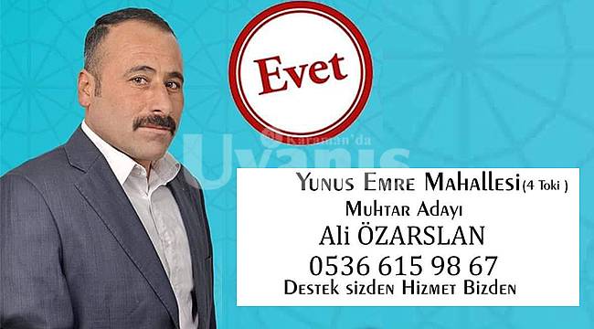 Ali Özarslan 4. TOKİ'ye Muhtar Adayı Oldu