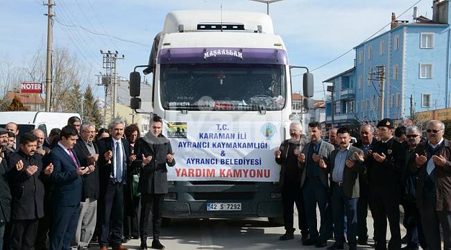 Ayrancı'da deprem bölgesi için yardım seferberliği