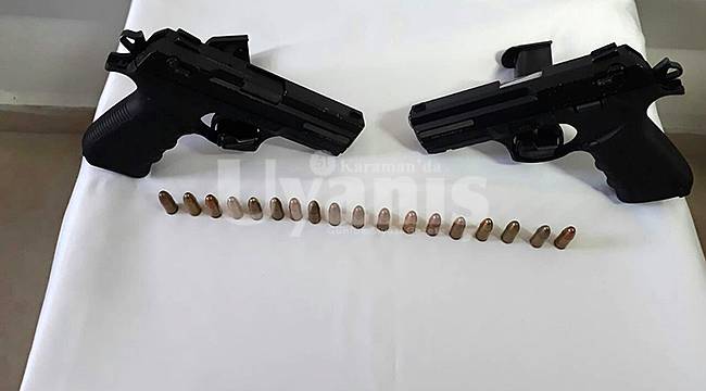 Karaman'da Tabanca Ele Geçirildi