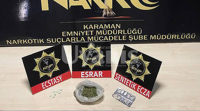 Karaman'da uyuşturucuya geçit yok: 3 gözaltı