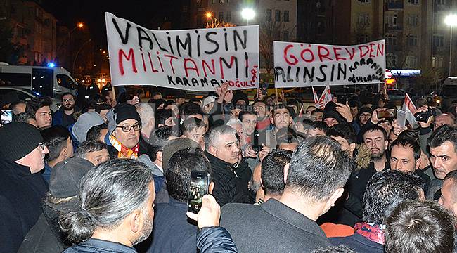 Karaman'da Valiye Dev Protesto