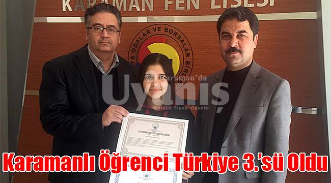 Karamanlı Öğrenci Türkiye 3.’sü oldu
