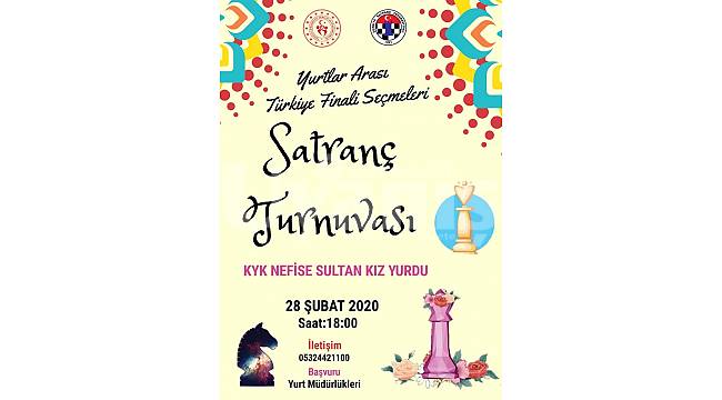 Yurtlar arası satranç turnuvası düzenlenecek