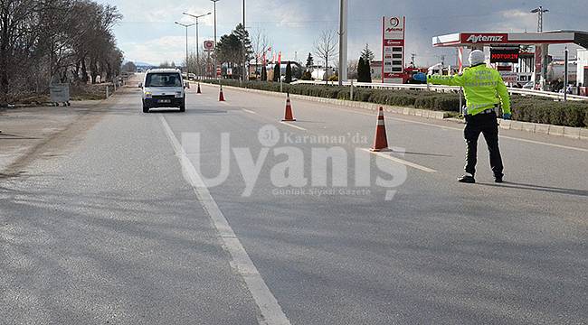 Karaman giriş ve çıkışlarında 'koronavirüs' denetimi